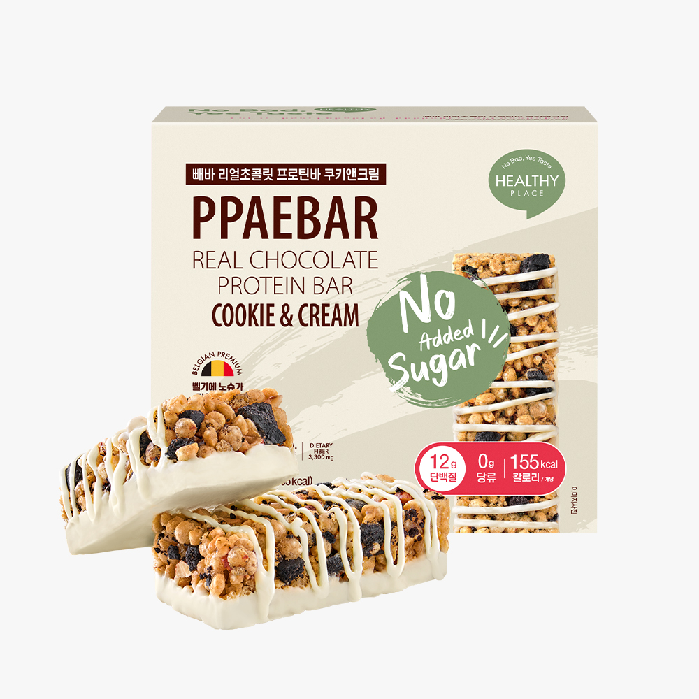 빼바 저당 단백질바 리얼초콜릿 프로틴바 쿠키앤크림 1박스 9개입