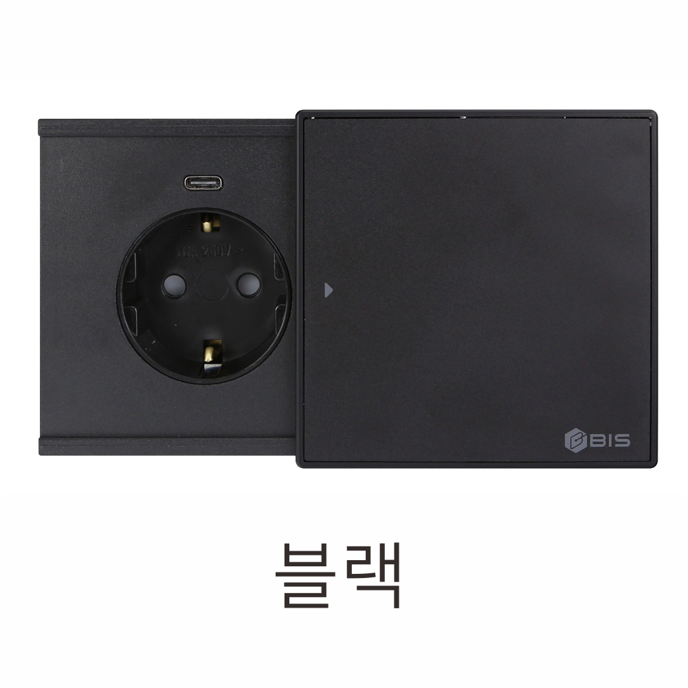 BIS 빌트인콘센트 테이블 가구 매립 1구 콘센트 USB 고속충전 BIS-101 오브제 - 상세 이미지 2