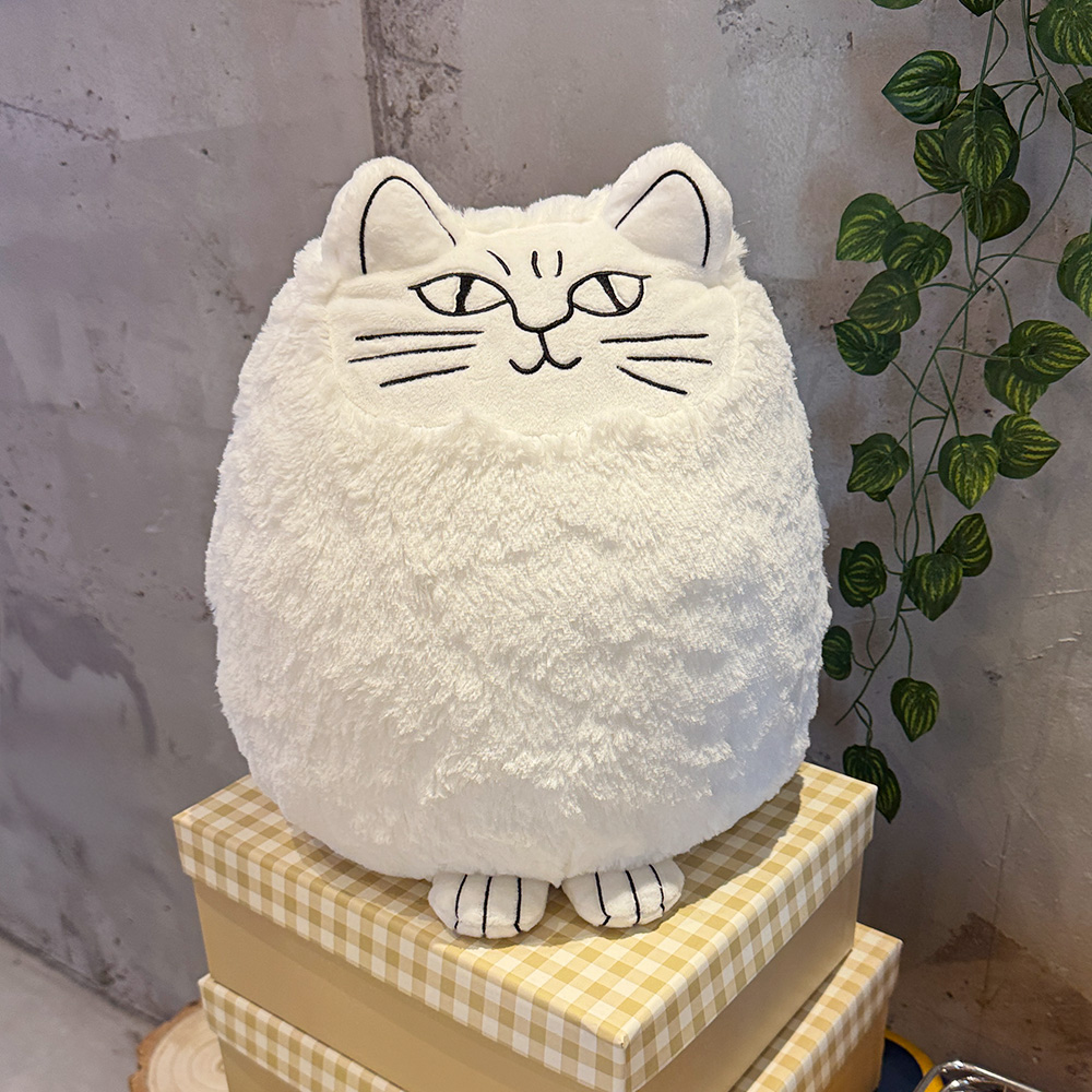리사라르손 스몰캣 화이트 고양이 모형 봉제 애착 귀여운 인형 - 상세 이미지 2
