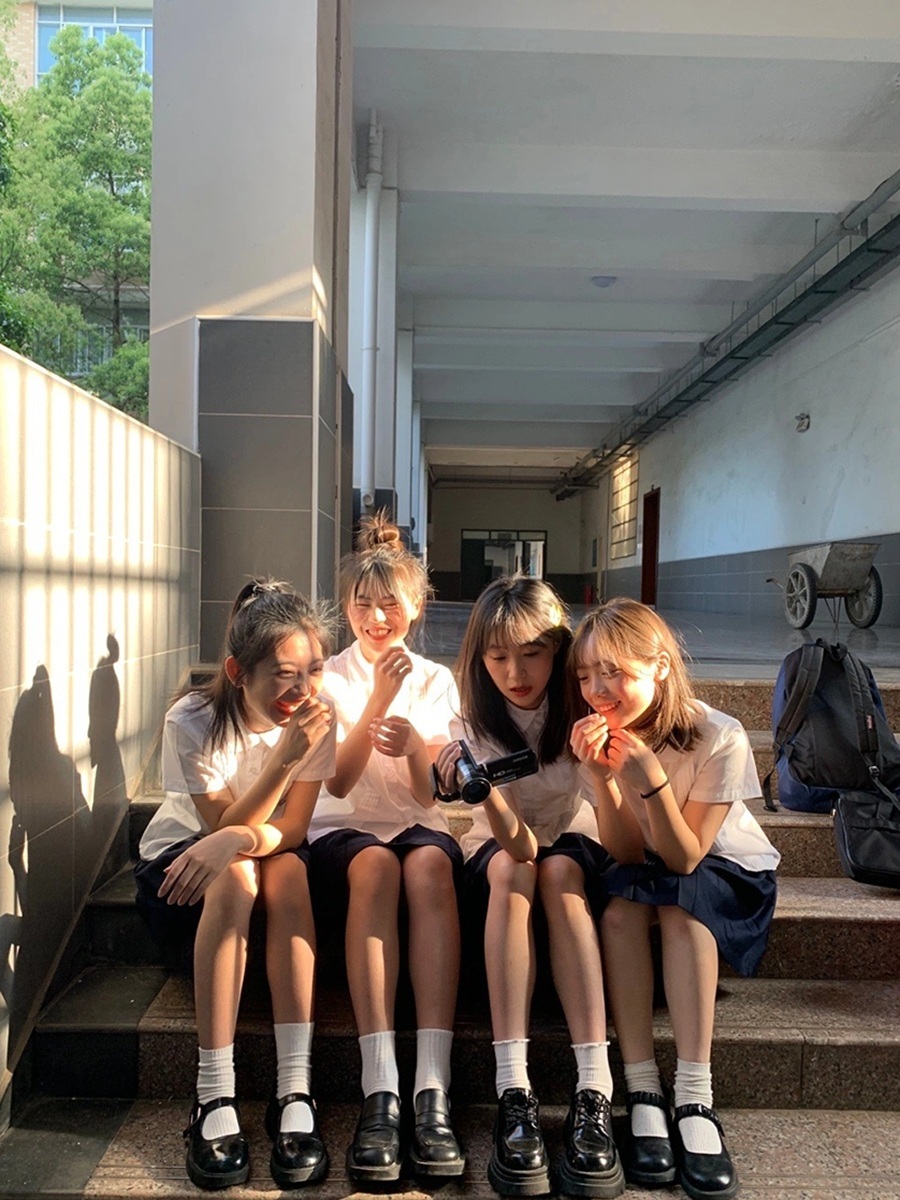 대만교복 스타일 졸사 놀이공원 컨셉 사진 촬영 여성 남성 상의 하의 세트 - 상세 이미지 3