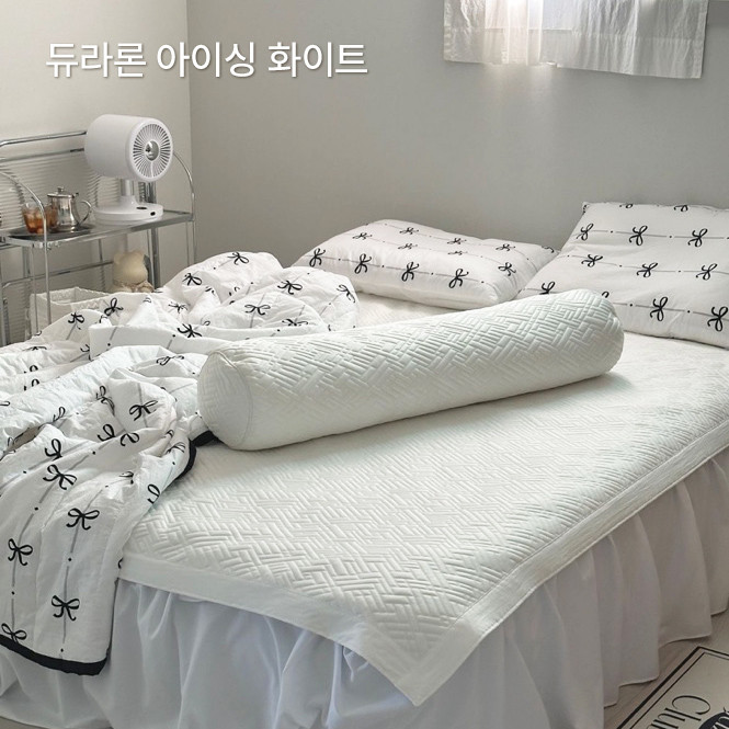 집앤콕 냉감패드 휴비스 듀라론 이불 침대 여름패드 고정밴드 아이싱 SS