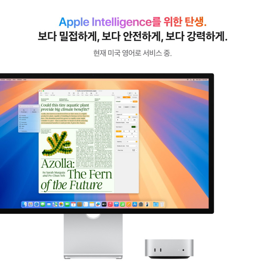 맥미니 M4 (CPU 10코어/GPU 10코어) 24GB 512GB MCYT4KH/A