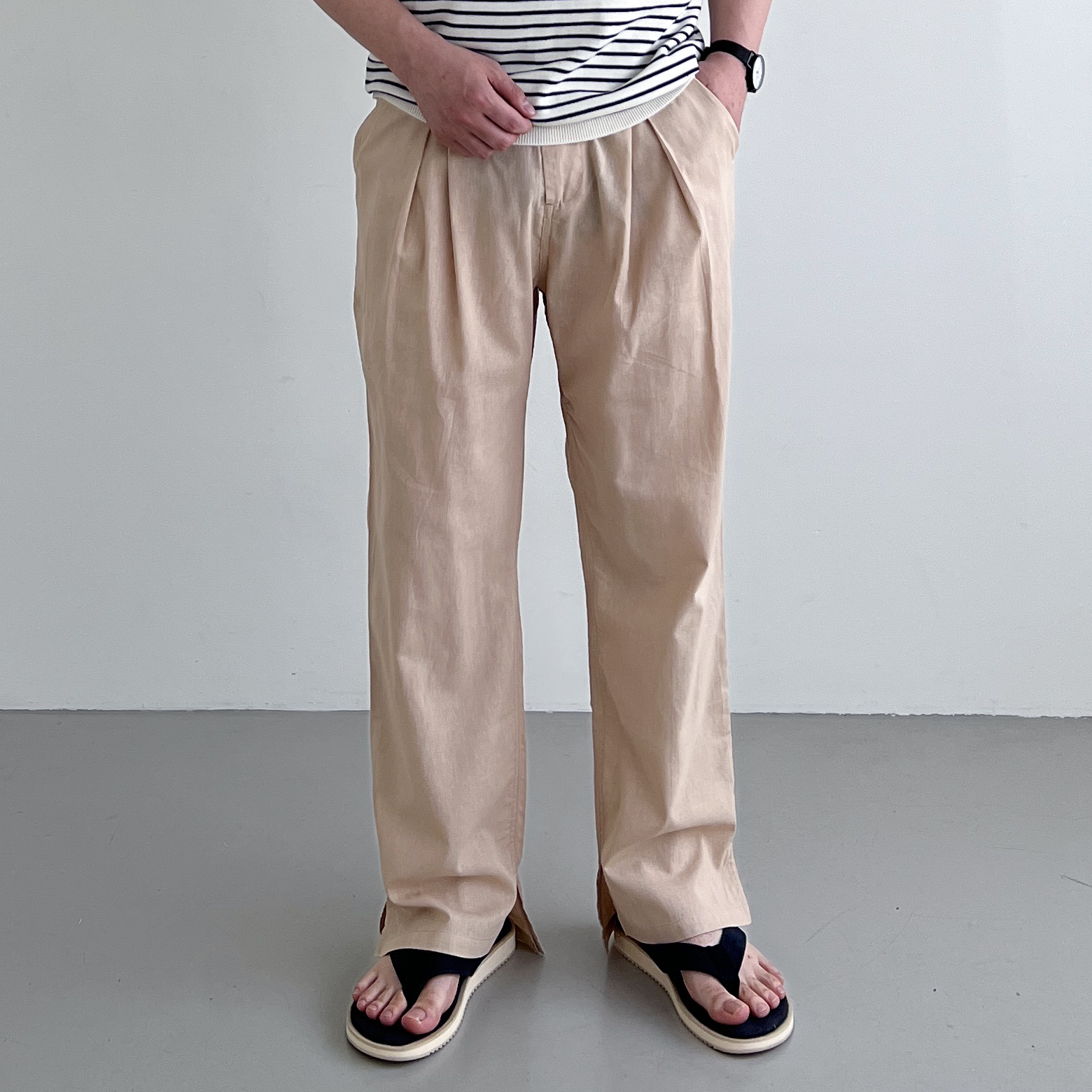 남자린넨와이드팬츠 린넨슬랙스 남성마바지 - 상세 이미지 4