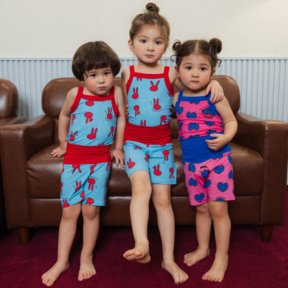 오우아스튜디오 아기 내복 여름 실내복 배앓이 방지 아동 끈 나시 쫀득 4color