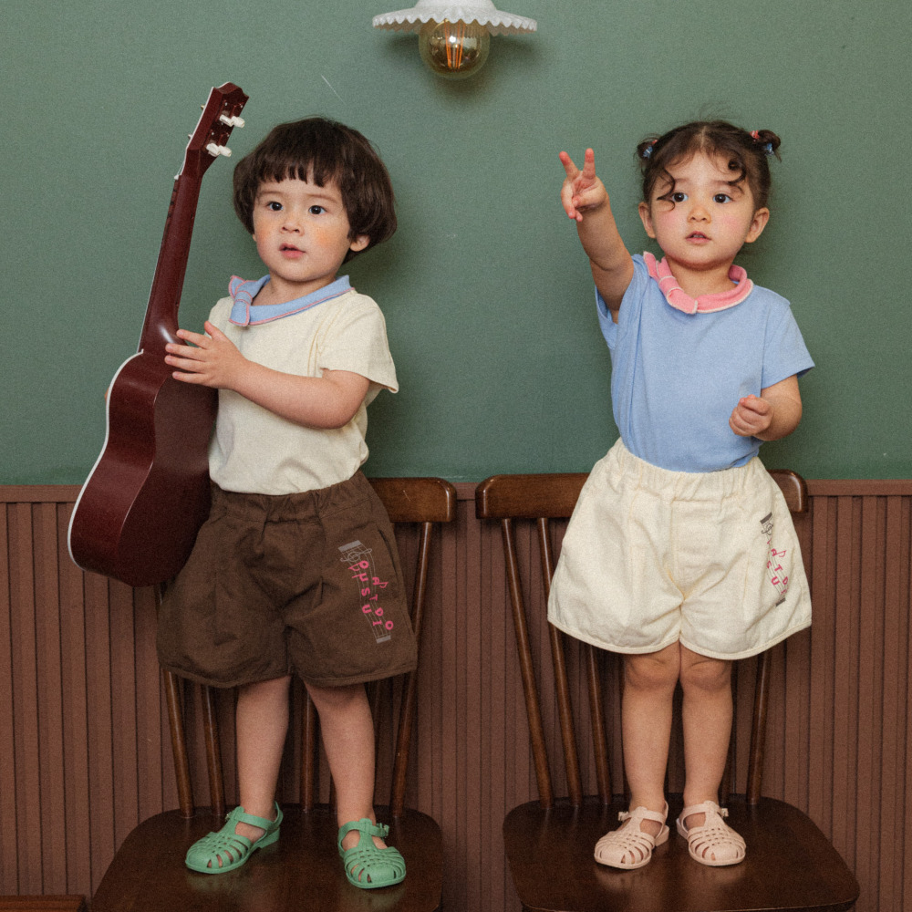 오우아스튜디오 아기 반바지 여름 등원복 외출복 유아 A라인 오버핏 밴딩 2color