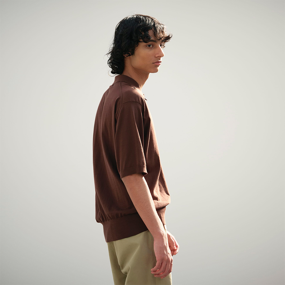 오라리 맨즈 반팔 SUPER HIGH GAUGE COTTON KNIT POLO 25SS 니트 티셔츠 - 상세 이미지 5