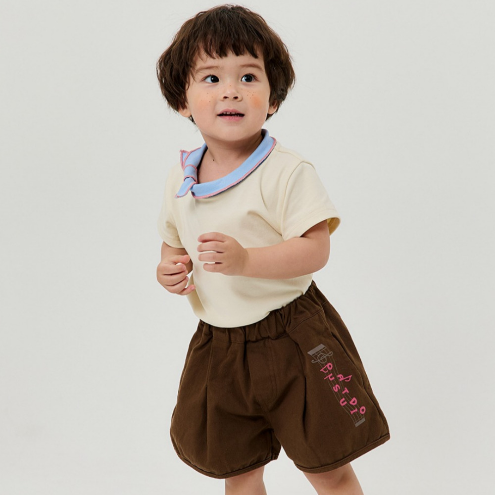 오우아스튜디오 아기 반바지 여름 등원복 외출복 유아 A라인 오버핏 밴딩 2color 이미지 7