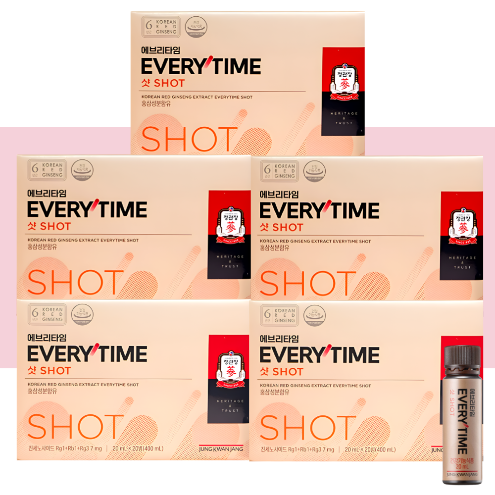 에브리타임 샷 정관장 홍삼정 애브리타임 20병X5개