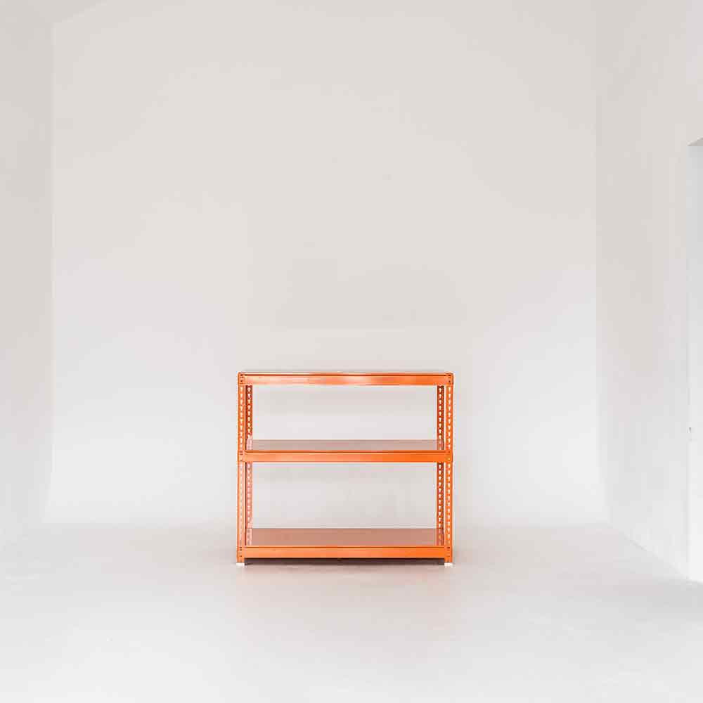 폴던스랙 올스틸 홈 카페 거실 수납 선반 인테리어 선반장 W1000xD500xH900mm, 3단, 오렌지