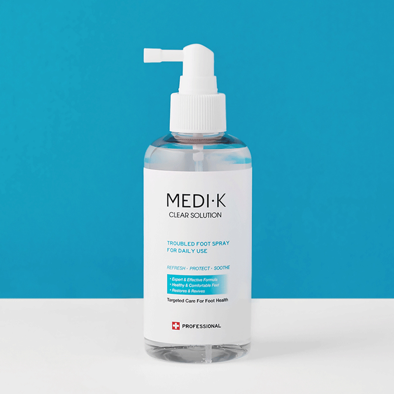약국입점 의약외품 메디케이 클리어솔루션 대용량 200ml 풋스프레이 발바닥 발가락 손 발톱 무좀 냄새제거 쇼핑백 - 메인 이미지