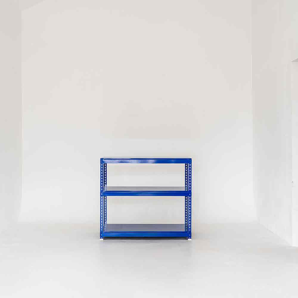 폴던스랙 올스틸 홈 카페 거실 수납 선반 인테리어 선반장 W1000xD500xH900mm, 3단, 블루