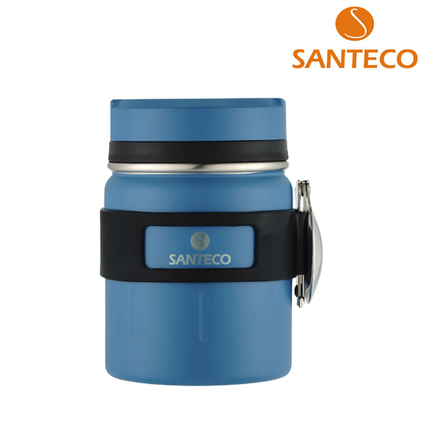 산테코 코지 스텐 보온죽통 이유식 직장인 보온도시락통 500ml, 오션블루