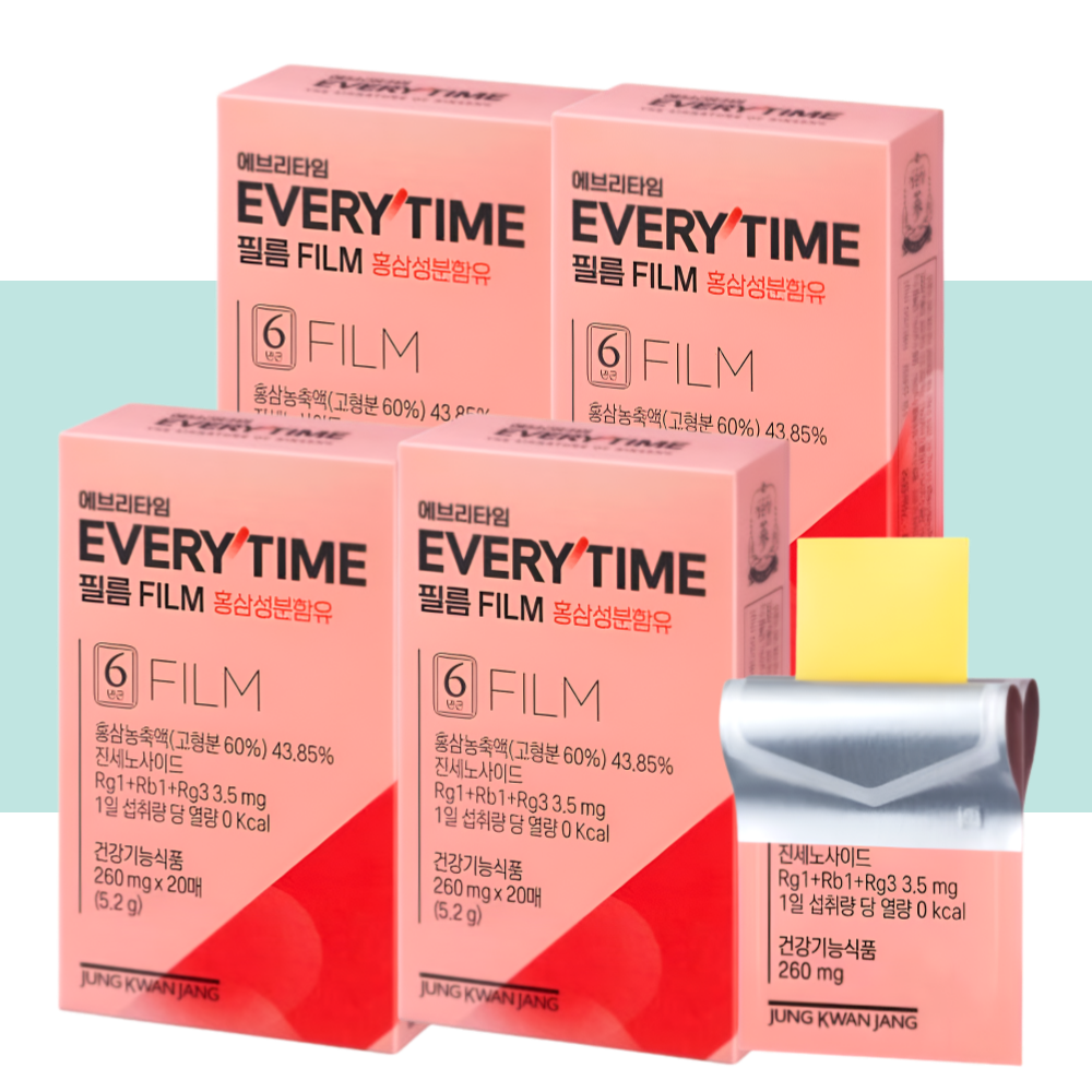 에브리타임 홍삼 필름 정관장 애브리타임 20매X4박스