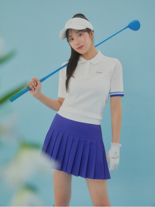 [본사직영] 와이드앵글 여성 TO PRO 밑단 플리츠 큐롯 Royal Blue WWM25Q11B6 - 상품 이미지