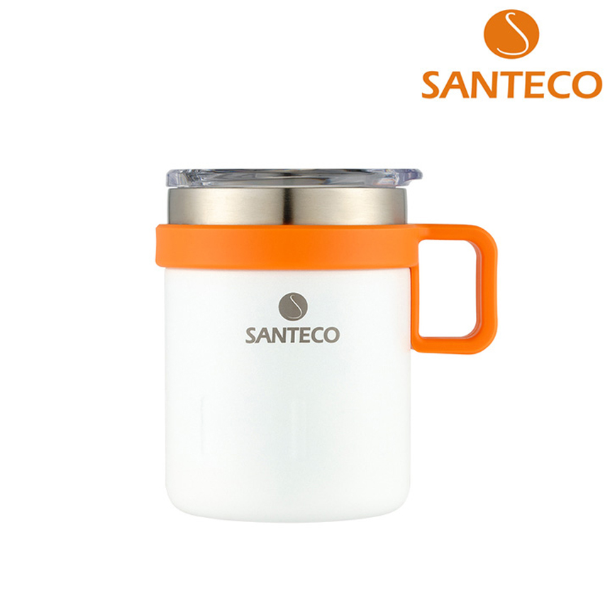 산테코 케미 보온보냉 이중진공 뚜껑 스텐머그컵 350ml, 밀크화이트, 1개 - 상품 이미지
