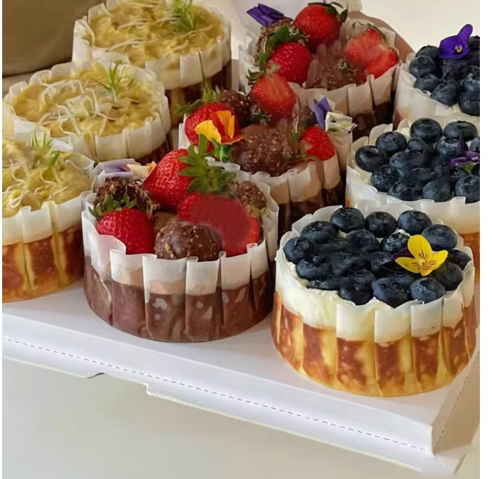 접을필요없는 바스크치즈케이크 유산지 원형 베이킹컵 50매 5,6,8인치 - 상세 이미지 2