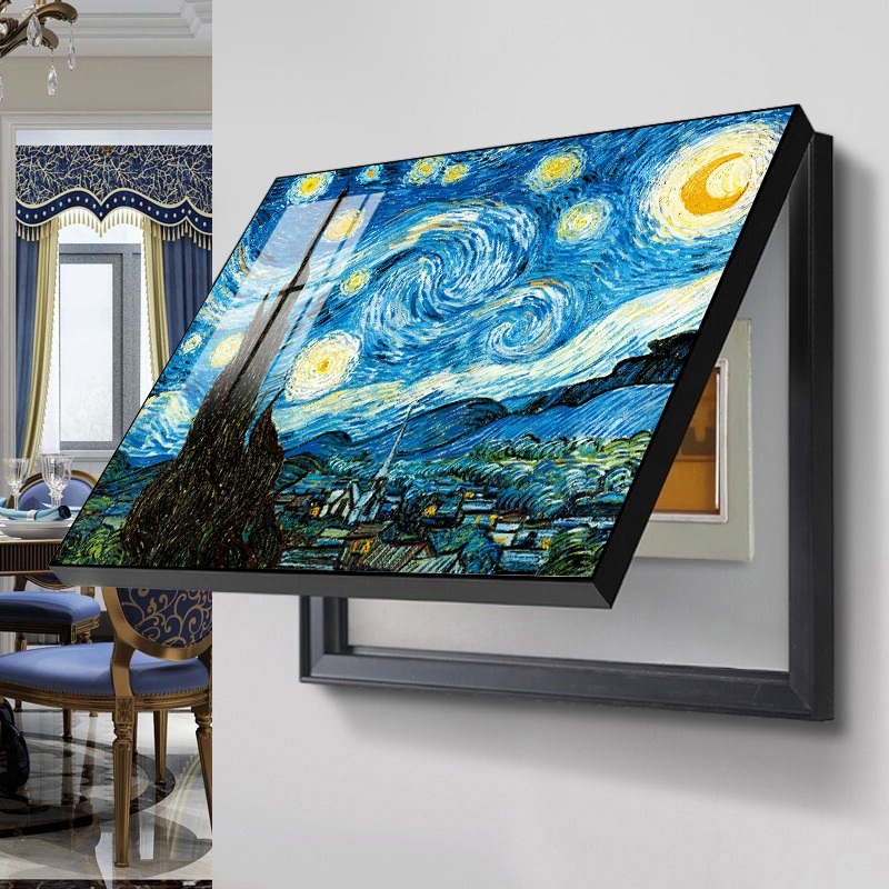 배전반 가리개 액자 이테리어 북유럽 누전차단기 그림 제트 풍성한 수확 40x30(가로세로33x세로높이21수용) 블랙(PS환경 보호 프레임) - 상품 이미지