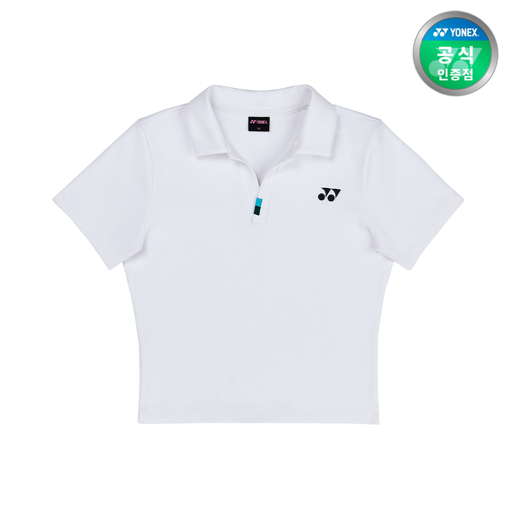 요넥스 255TS017F 테니스 의류 반팔 카라티셔츠 여성용 화이트 - 상품 이미지