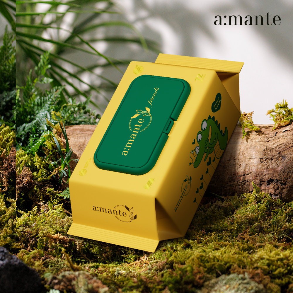 아망떼 물티슈 프렌즈 70평량 도톰한 두꺼운 신생아 유아 아기물티슈 엠보싱 캡형 10팩