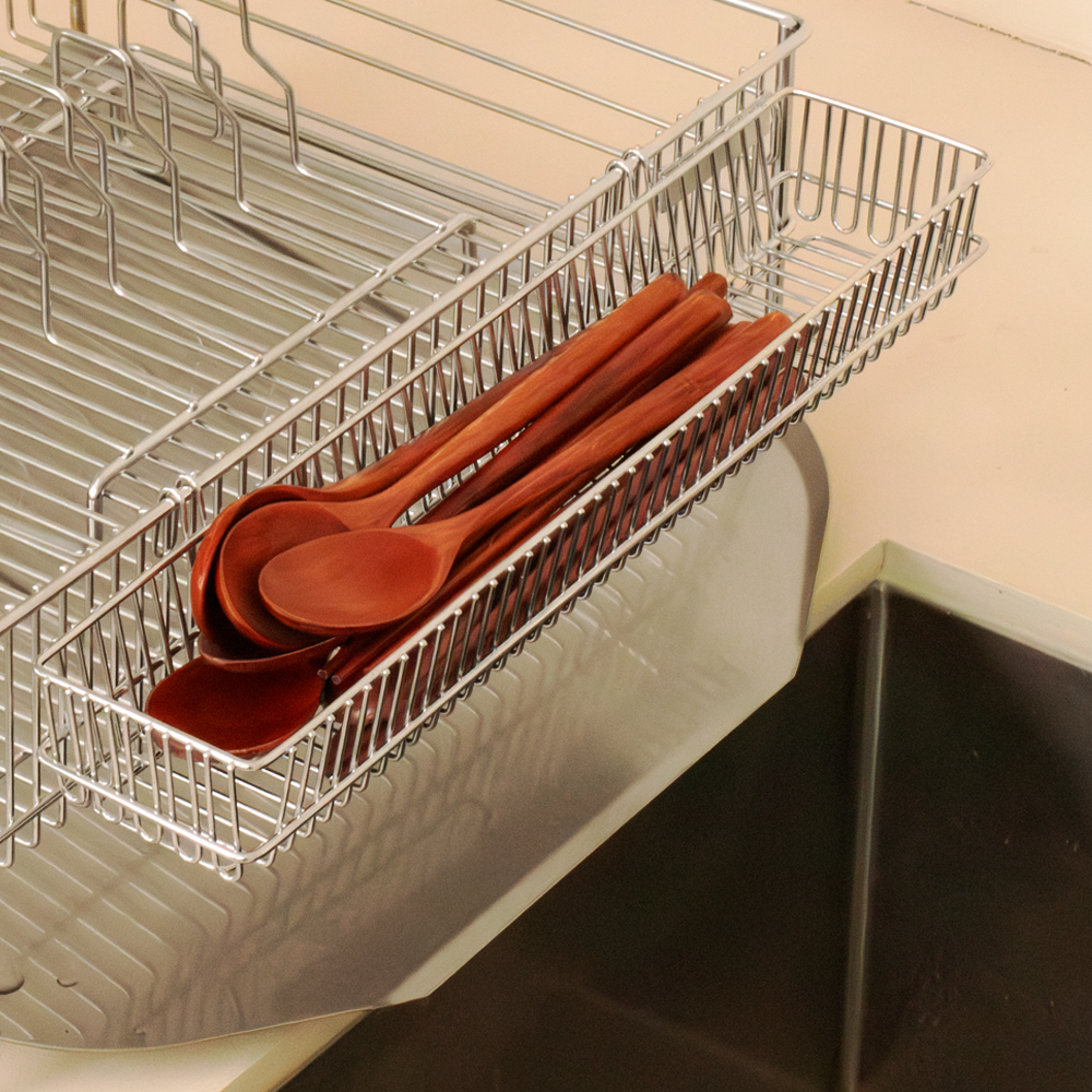 304 스텐 물빠짐 식기건조대 걸이형 조리도구 숟가락 사각 수저통 보관함