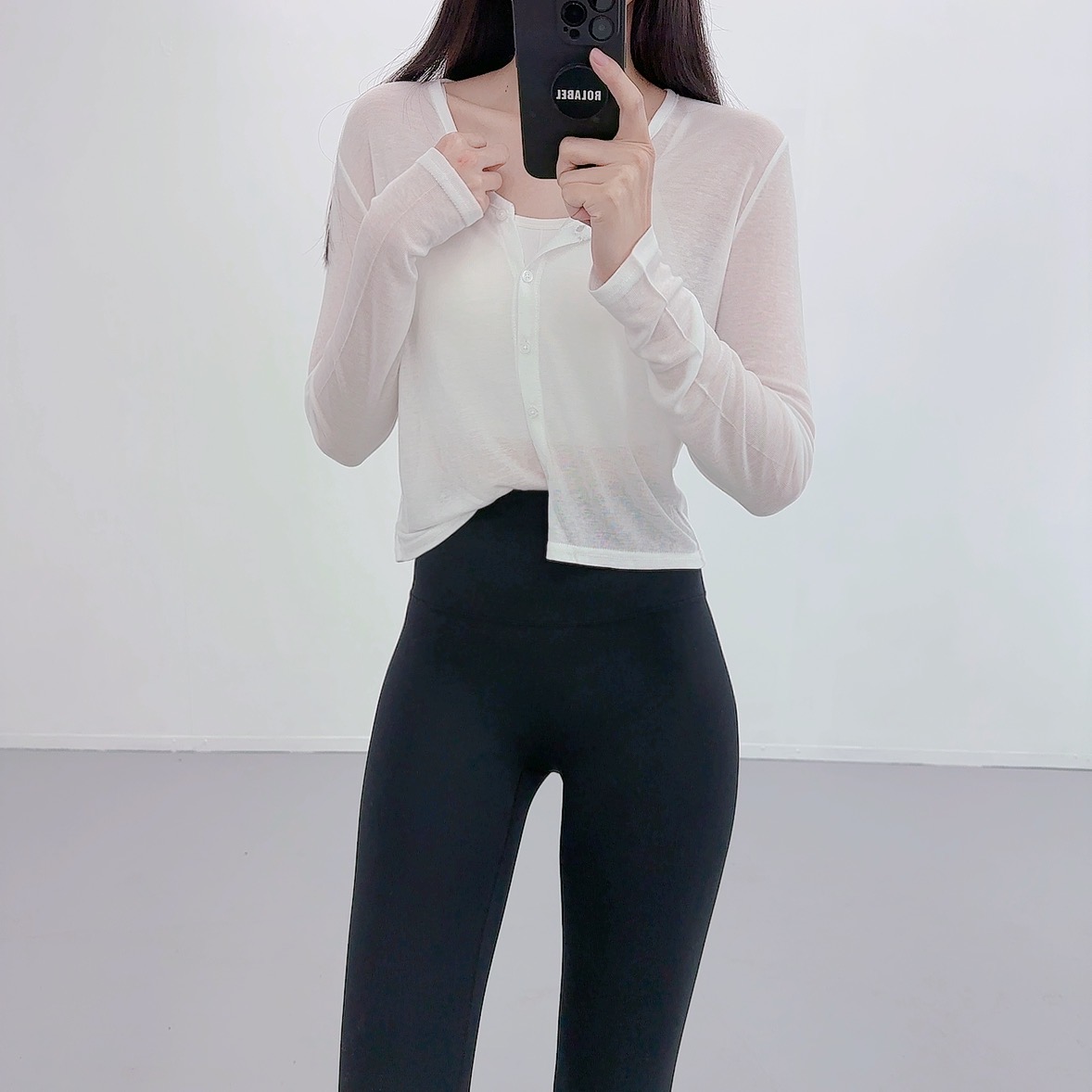 시스루 텐셀 크롭 얇은 루즈핏 니트 여름 여성 가디건 - 상세 이미지 5