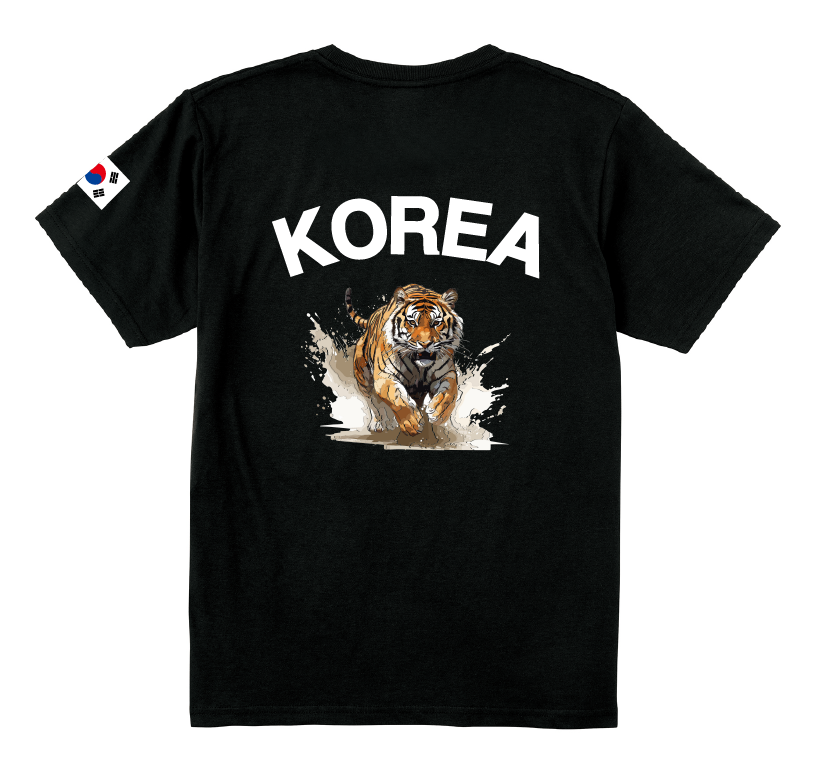 코리아타이거 면 반팔티 데일리 기본티 남여공용 캐주얼 티셔츠 - 상세 이미지 5
