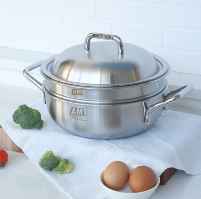 AMT 샤프 316Ti 스테인리스 22cm 티타늄 멀티쿠커 찜기 통5중