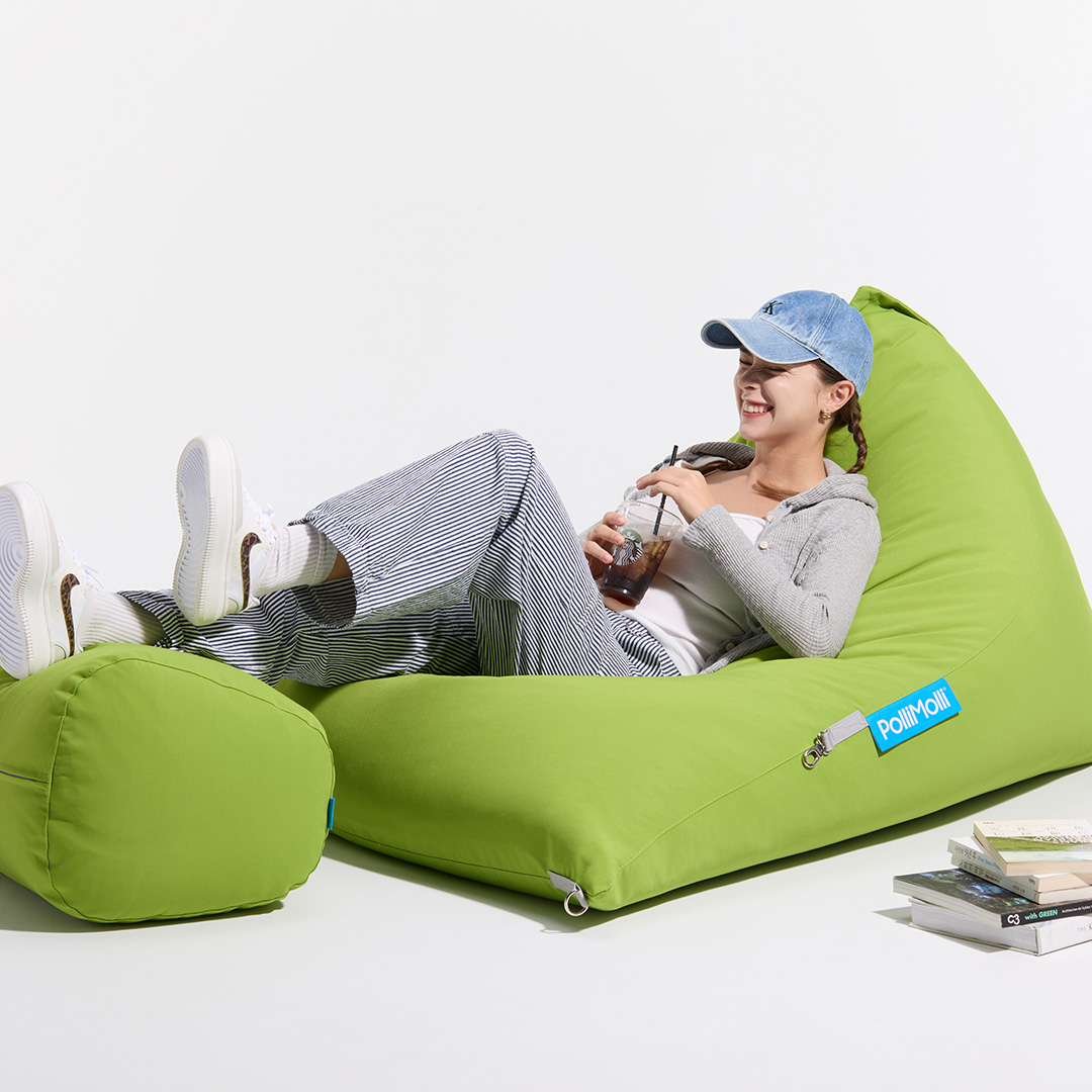 폴리몰리 701P 1인용 대형 빈백 소파 거실 야외 방수 풋스툴세트 (메시속커버,선택안함)