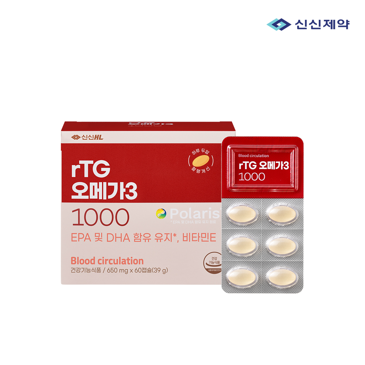 [신신제약] rTG 오메가3 1000 60캡슐, 1개 제품 이미지