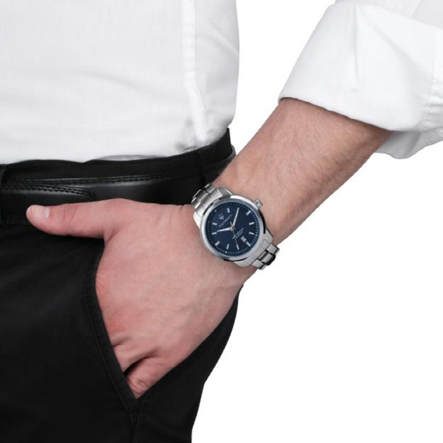 [Italian Design] 마세라티 남자 SUCCESSO 메탈 클래식 손목 패션 방수 쿼츠 야광시계 블루 이미지 7