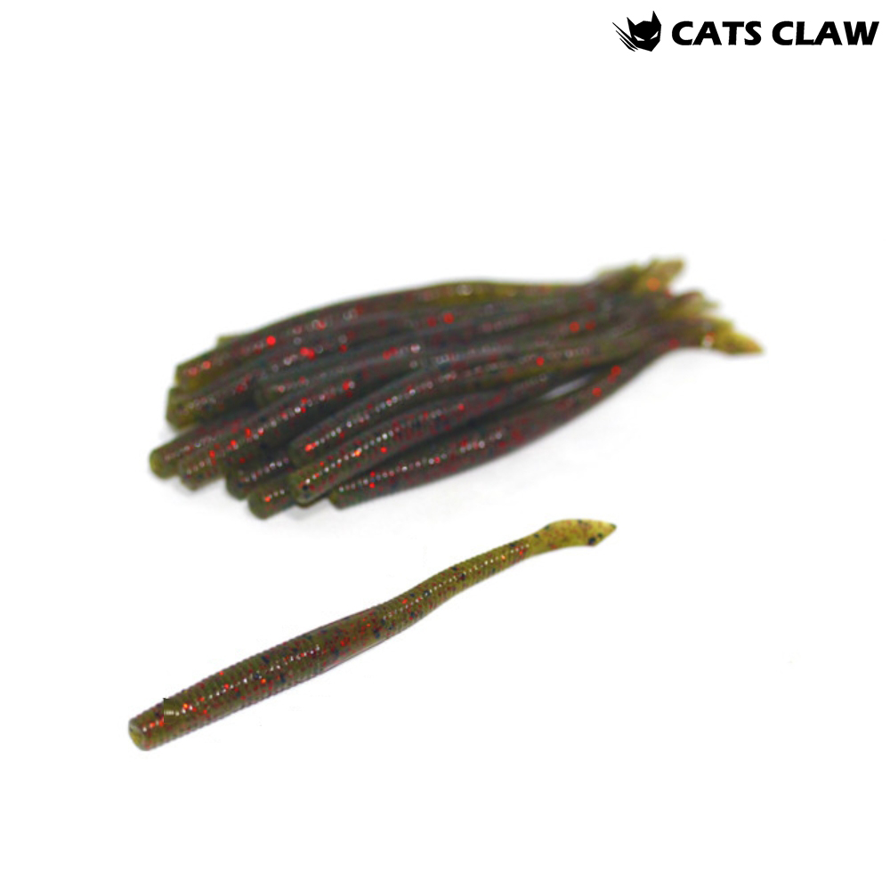 캣츠크로우 컷티 컷테일 네꼬리그 스트레이트웜 026 워터멜론 레드, 10cm(4인치) - 상품 이미지