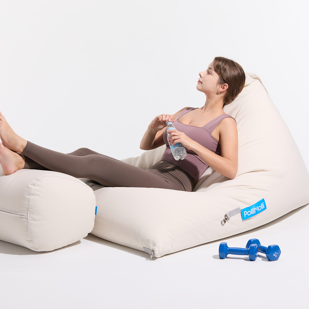 폴리몰리 701P 1인용 대형 빈백 소파 거실 야외 방수 풋스툴세트 (메시속커버,선택안함)