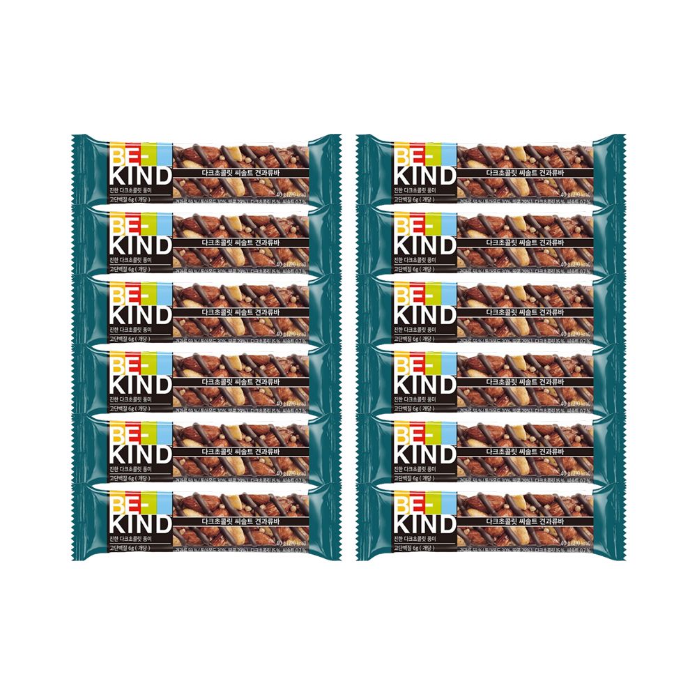 비카인드 다크초콜릿 씨솔트 견과류바 40g 12개 : 현대공판장