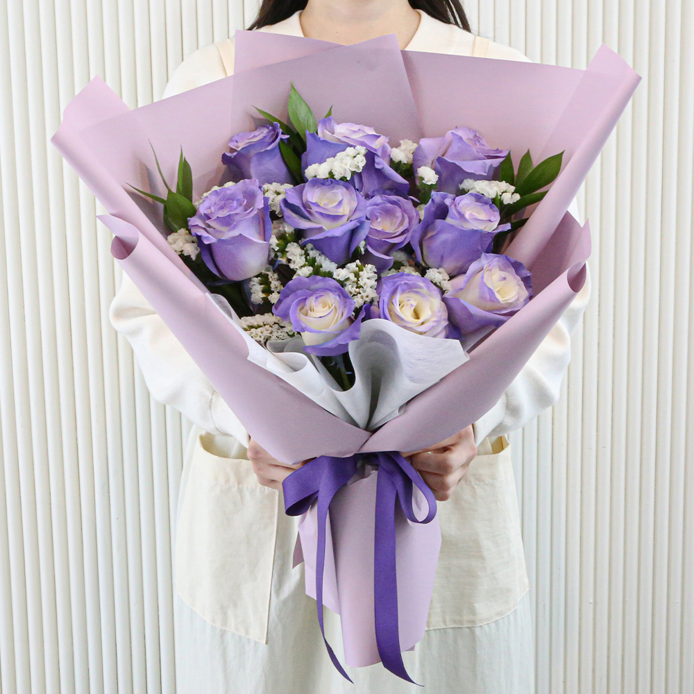 로맨틱 퍼플 생화 꽃다발 생일선물 꽃택배 꽃배달 - 상세 이미지 3