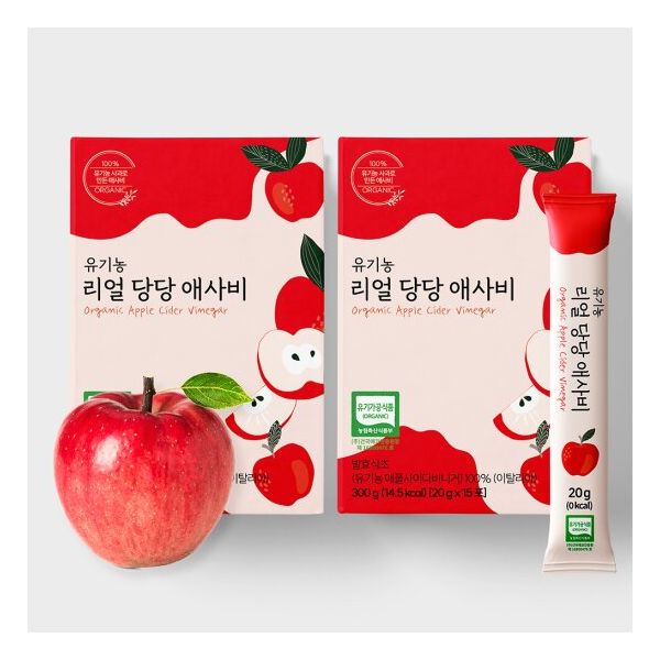 유기농 리얼당당 애사비 애플사이다비니거 20gX15포 2박스 총30포 : modern8061