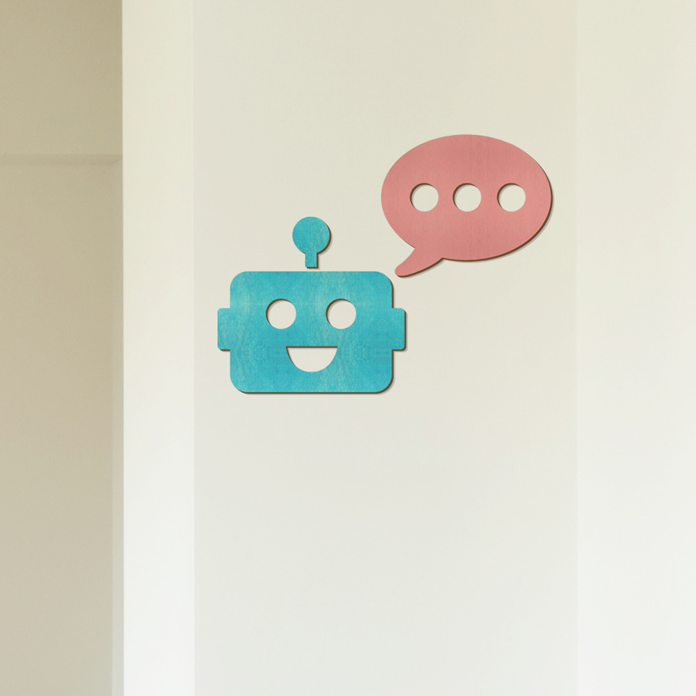 디자인베이 우드스티커 인공지능 쳇봇 완제품 데코스티커 로봇얼굴 인테리어 AI디자인 - 상세 이미지 5