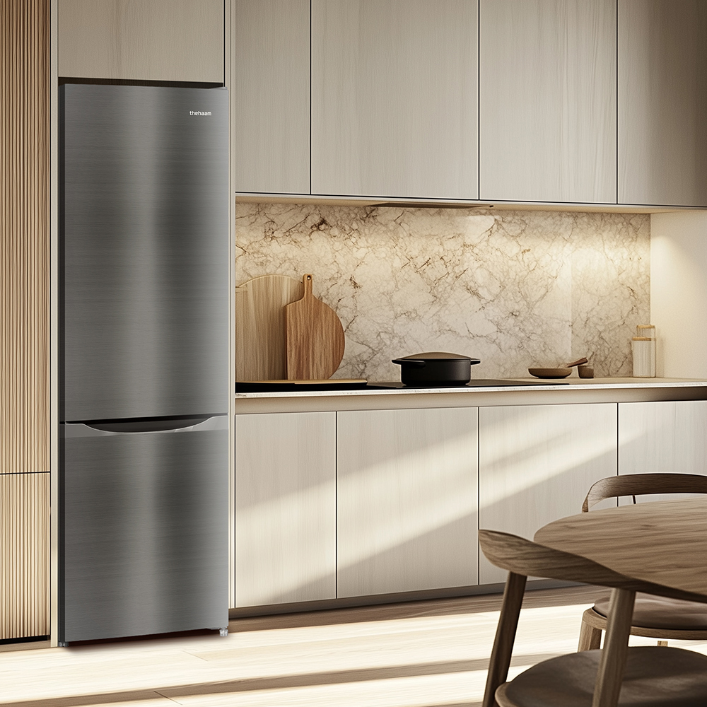 더함 소형 냉장고 원룸 사무실 모텔 신혼 냉장고 상냉장 하냉동 미니 실버 냉장고 262L