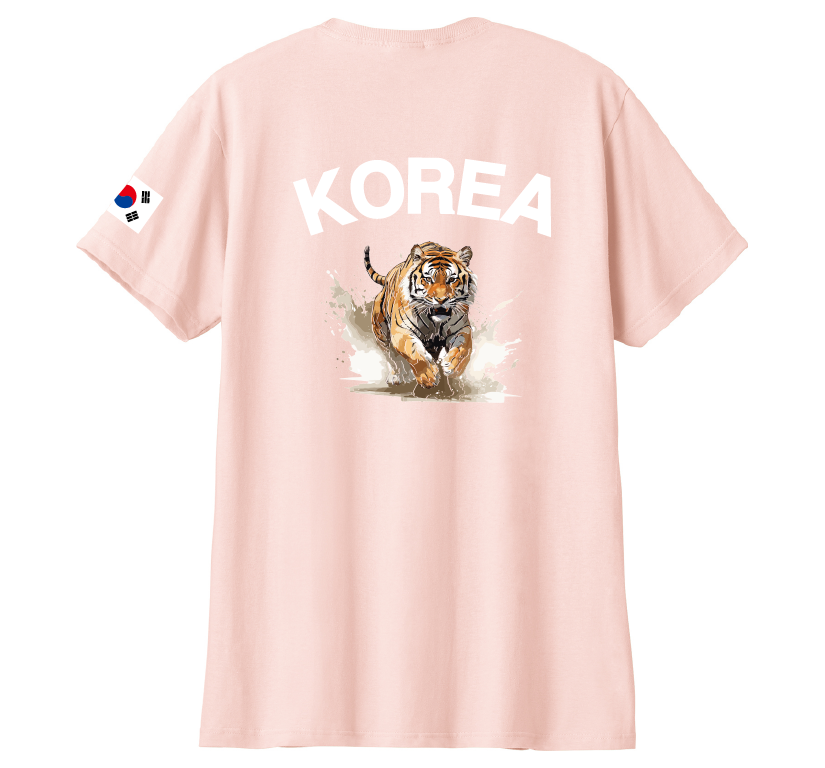 코리아타이거 면 반팔티 데일리 기본티 남여공용 캐주얼 티셔츠 - 상세 이미지 4