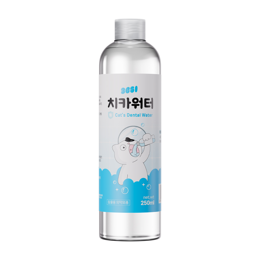3651 치카워터 덴탈워터 마시는 고양이 치약 구강청결제 가글 칫솔 250ml, 1개