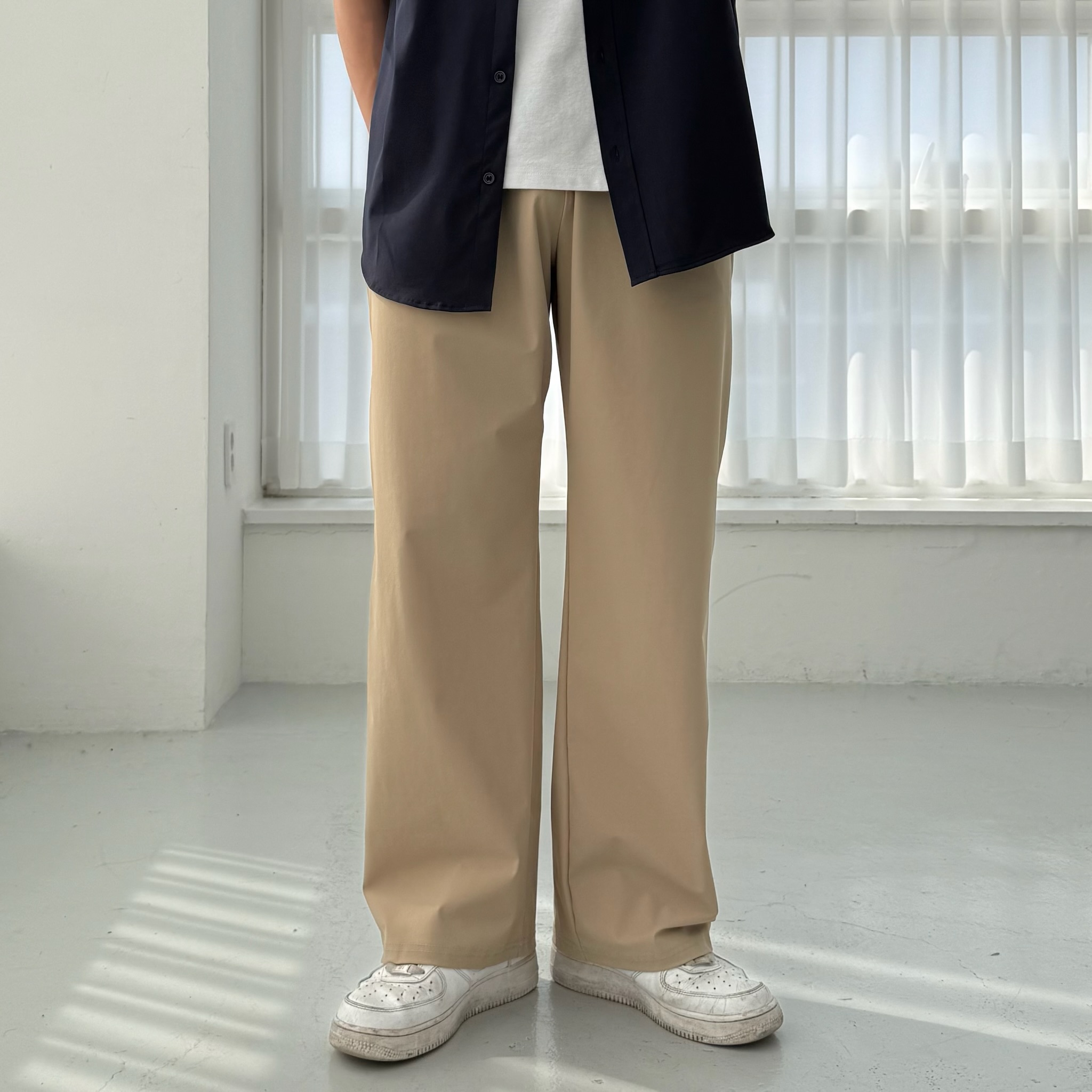 남자냉장고바지 통넓은바지 구김없는바지 - 상품 이미지