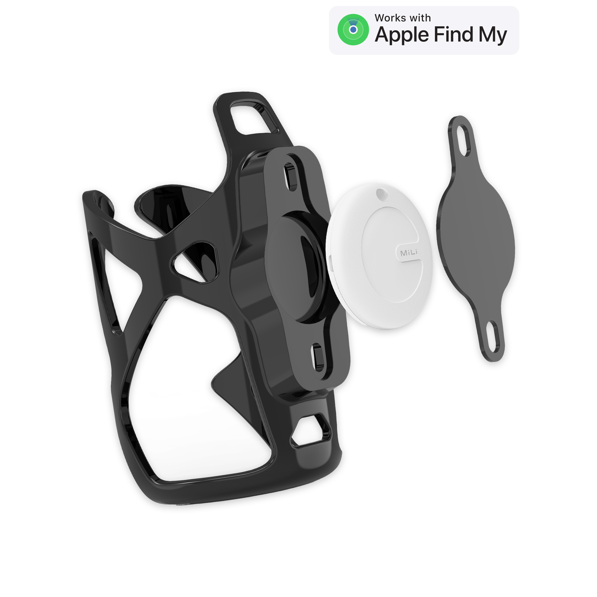 MiLi 미태그 자전거 위치추적 물통케이지 거치대 애플 전용 에어태그 호환 도난 분실방지