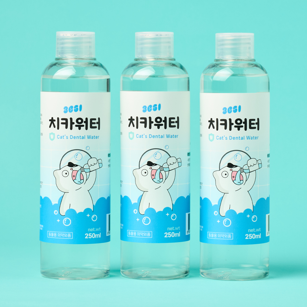 3651 치카워터 덴탈워터 마시는 고양이 치약 구강청결제 가글 칫솔 250ml, 1개