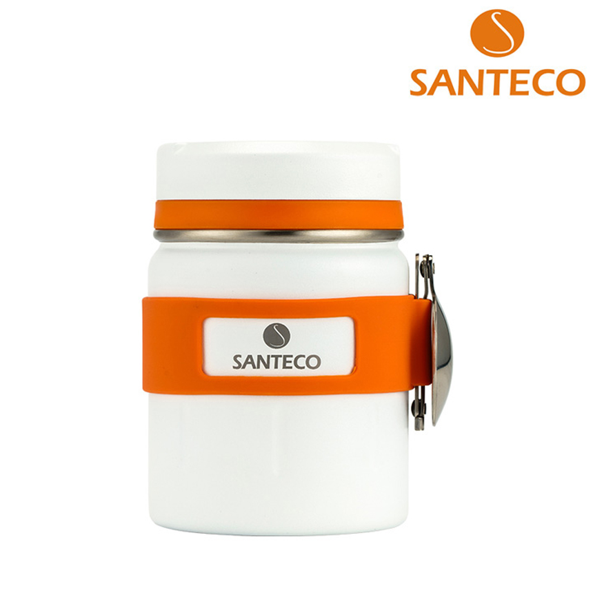 산테코 코지 스텐 보온죽통 이유식 직장인 보온도시락통 500ml, 밀크화이트