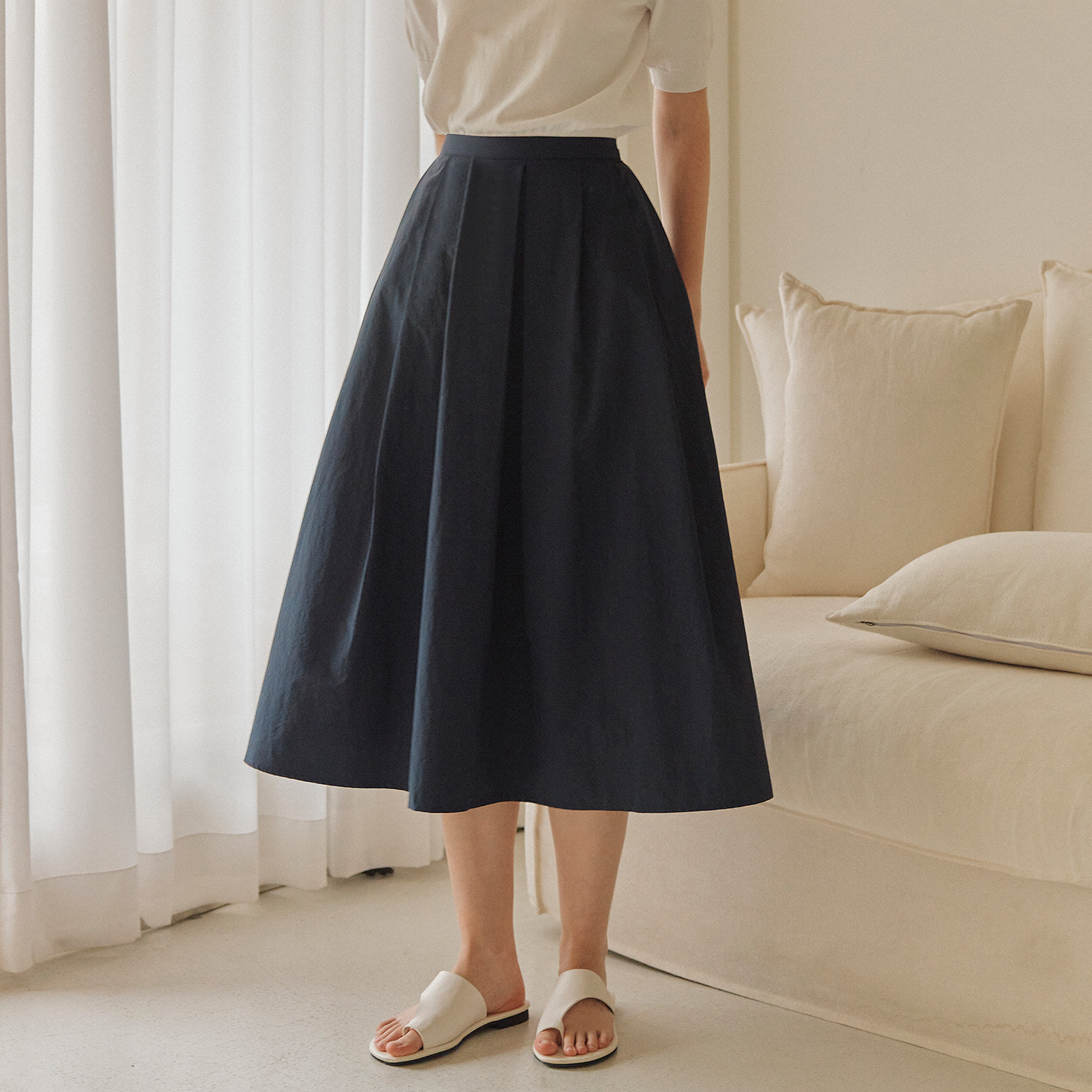 [제로스트릿][2컬러][썸머VER] 에이라인 플레어 스커트 [SUMMER VER] A LINE FLARE SKIRT - 상세 이미지 3
