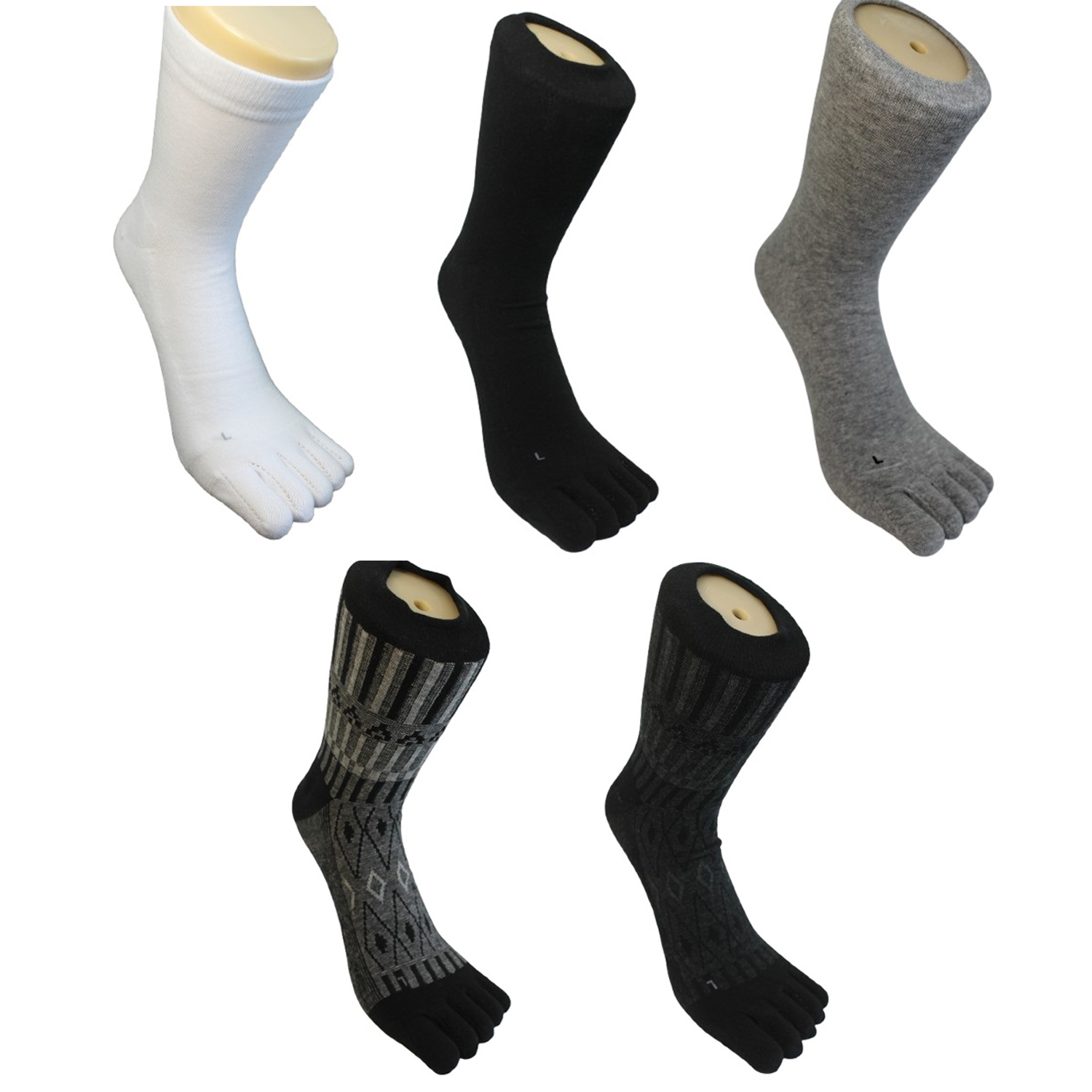 러닝 흰색 땀흡수 발등메쉬 순면 무좀 쿠션 스포츠 발가락양말 5켤레