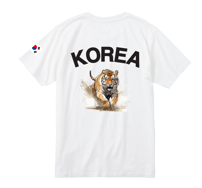 코리아타이거 면 반팔티 데일리 기본티 남여공용 캐주얼 티셔츠 - 상세 이미지 2