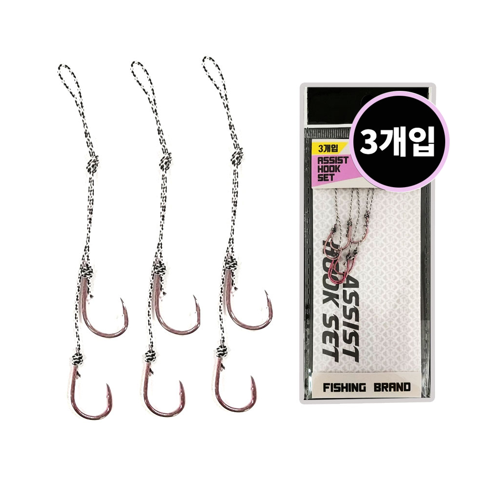 NEW 타이라바 어시스트 훅세트 참돔 낚시바늘 오너바늘 오너줄 3개입 - 상세 이미지 2