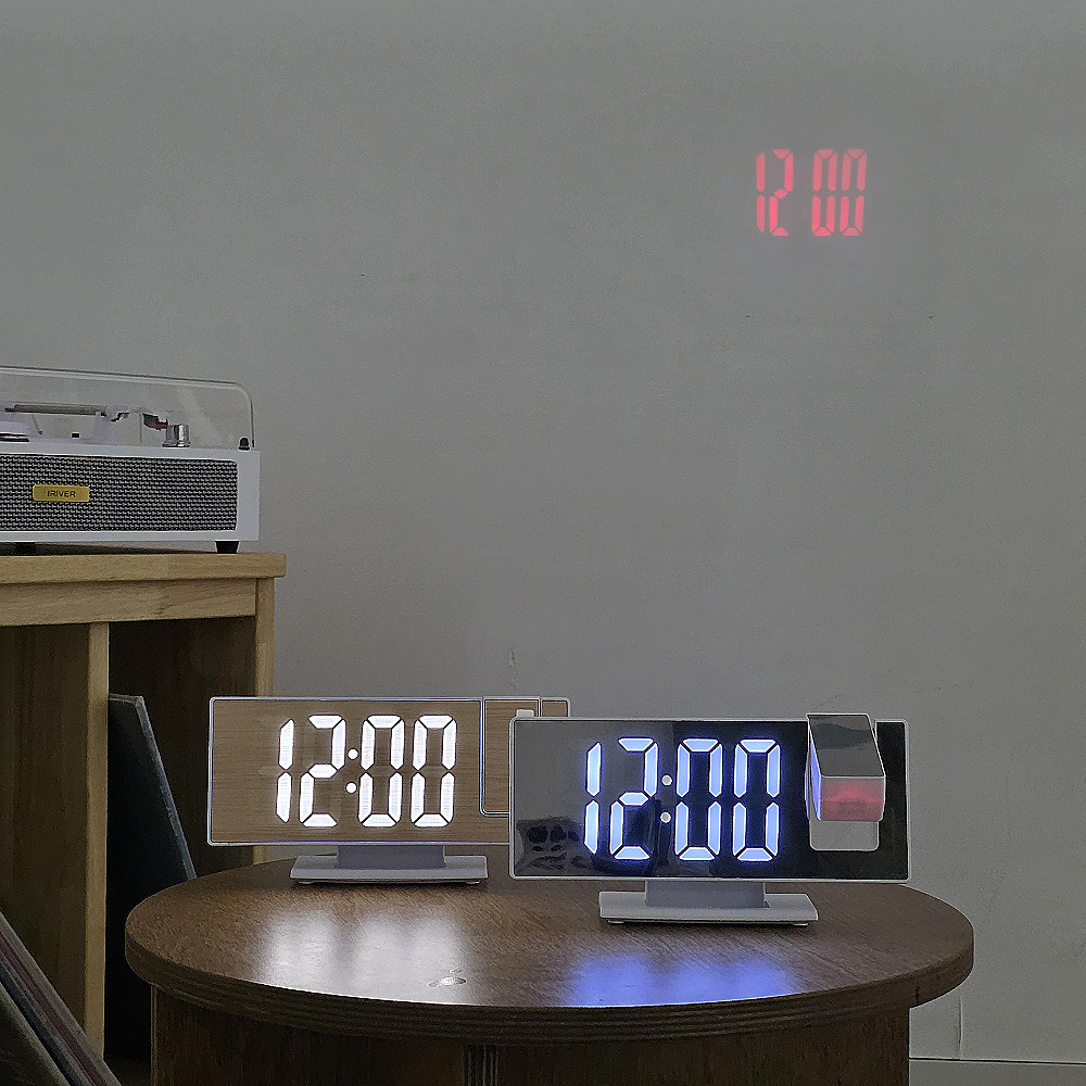 LED 알람시계 프로젝션 기능 탁상 무드등 숙면 인테리어 시계 프로젝터 무소음