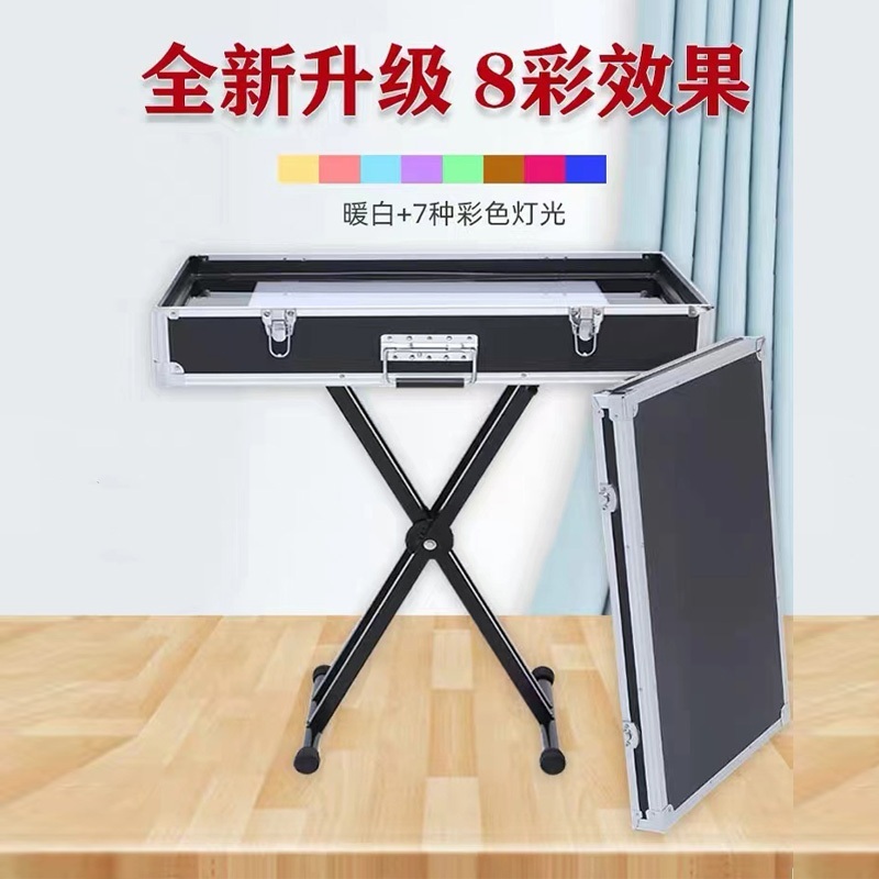 샌드아트 교구 어린이 테이블 박스 LED 라이트 체험 제트 덮개x어린이용소형+웜화이트+7색+스탠드 - 상세 이미지 2