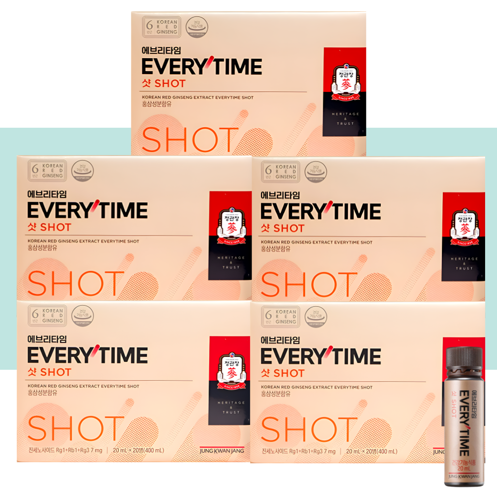 에브리타임 샷 홍삼정 애브리타임 정관장 20병X5박스
